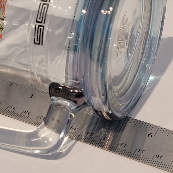 Vintage Ducks Glass Mug Beer Stein Gold Greek Key Accent Dad Father Bar Hunt 5" - Picture 8 of 10